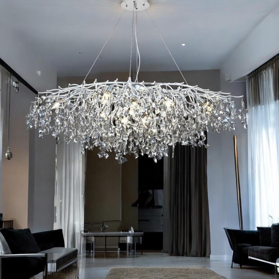 Candelabru Cristal LUXURY Silver SOFT 120x55cm ARGINTIE / 120X55CM / LUXURY Chandeliers Crystal