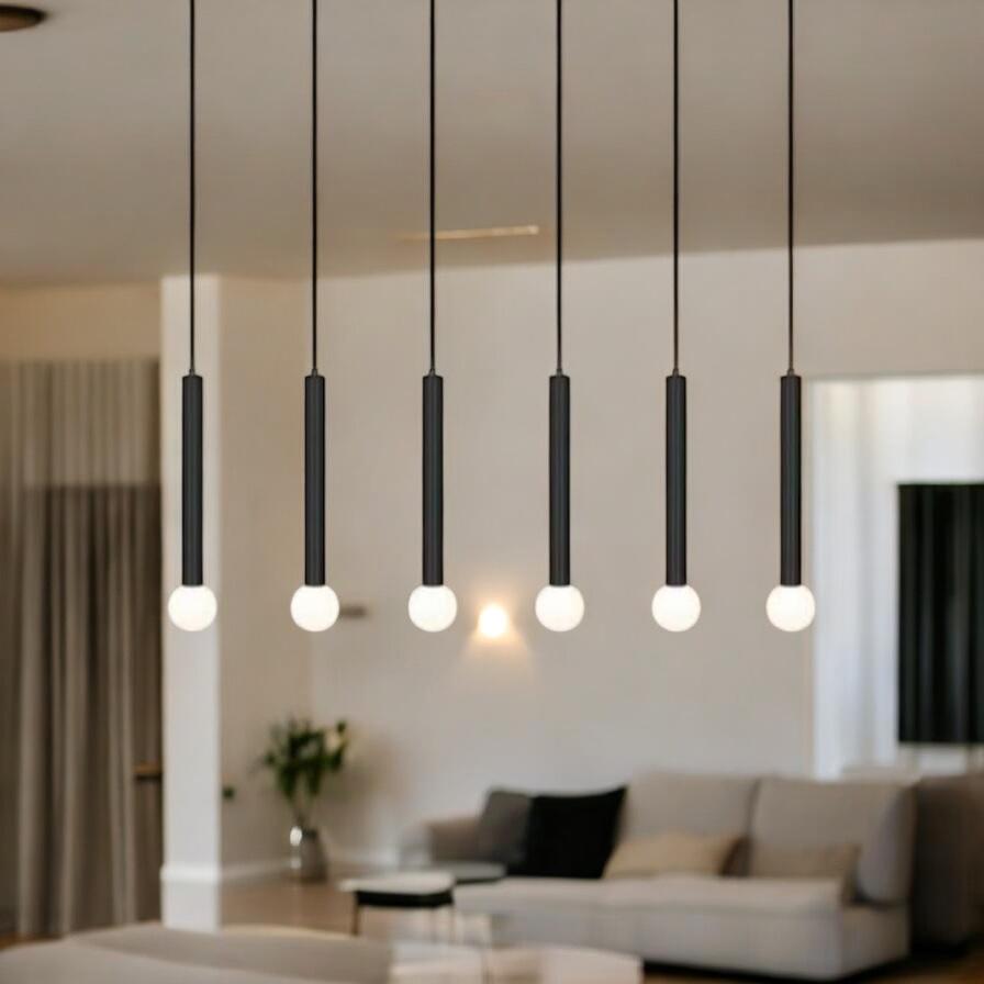 Lustra LED Suspendata LORETO Black Echivalent 400W Telecomanda NEAGRA / 65CM / SUSPENDATE Lighting Fixtures