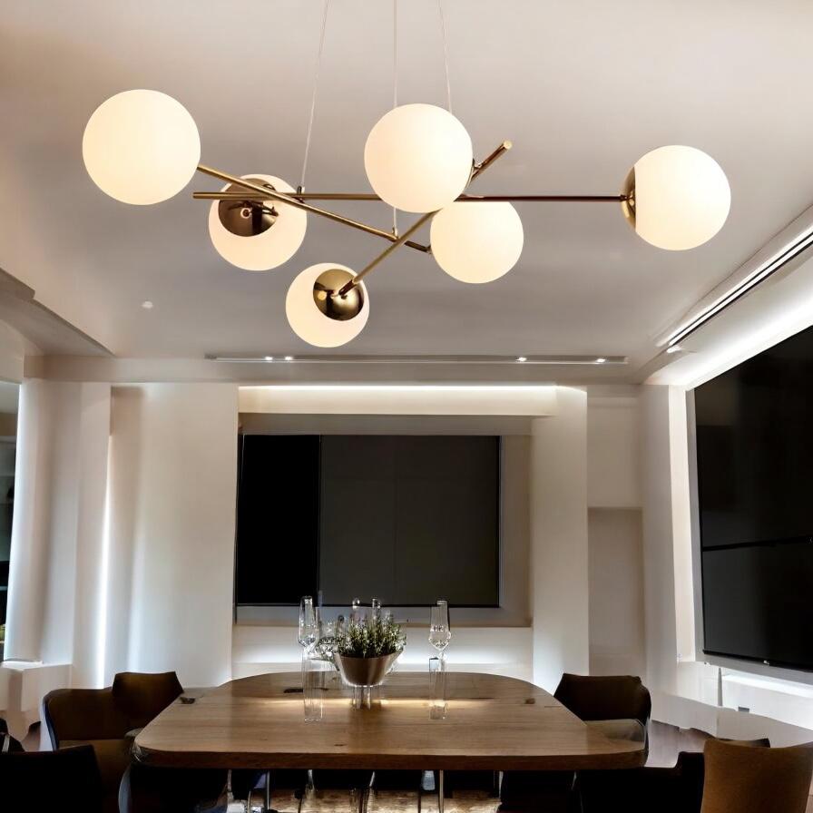 Lustra Abajur MAT Gold Suspendata 6xE27 AURIE / ABAJUR Chandeliers