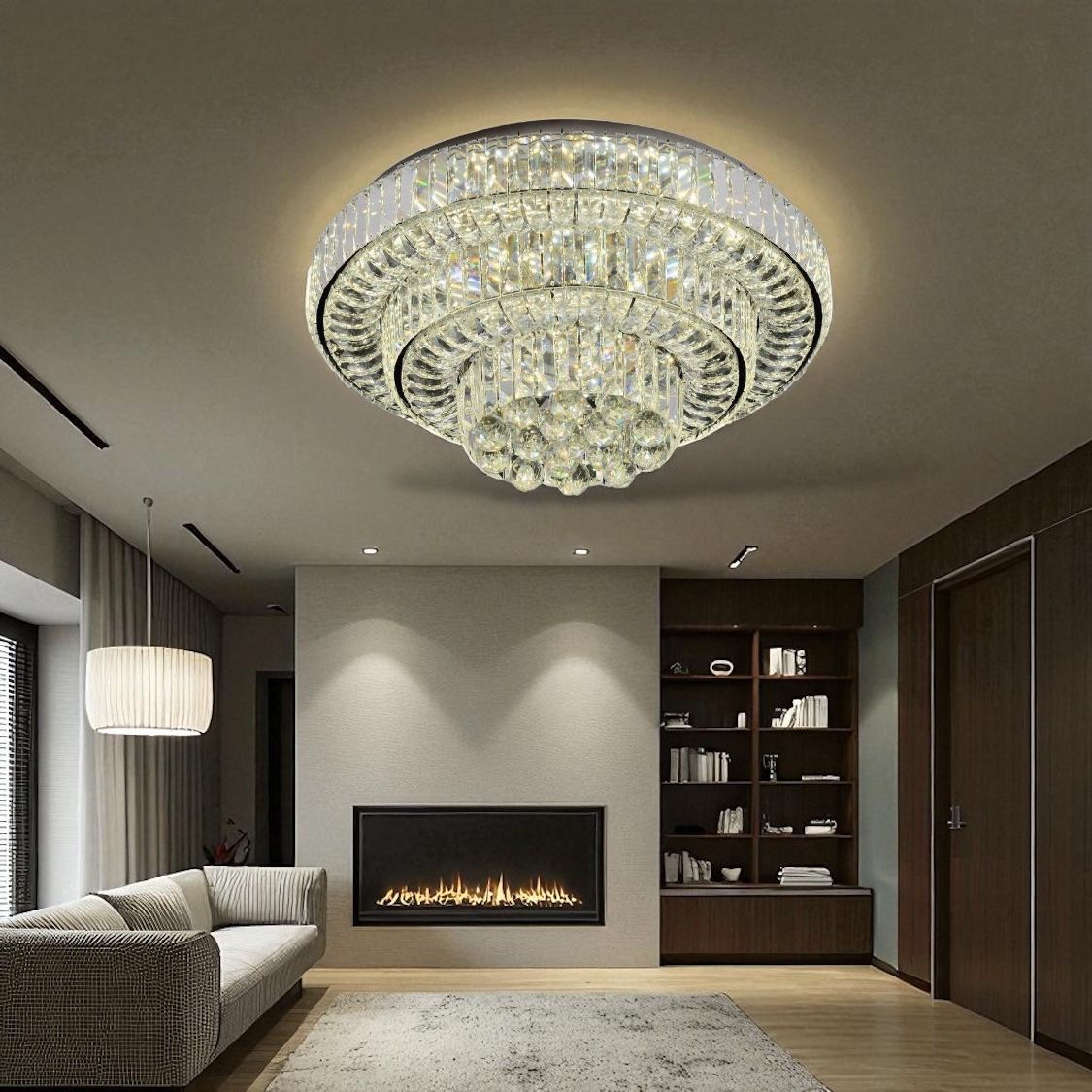 Lustra LED Klyra CRISTAL Echivalent 500W Telecomanda CHROME / 50CM / CRISTAL Lighting Fixtures