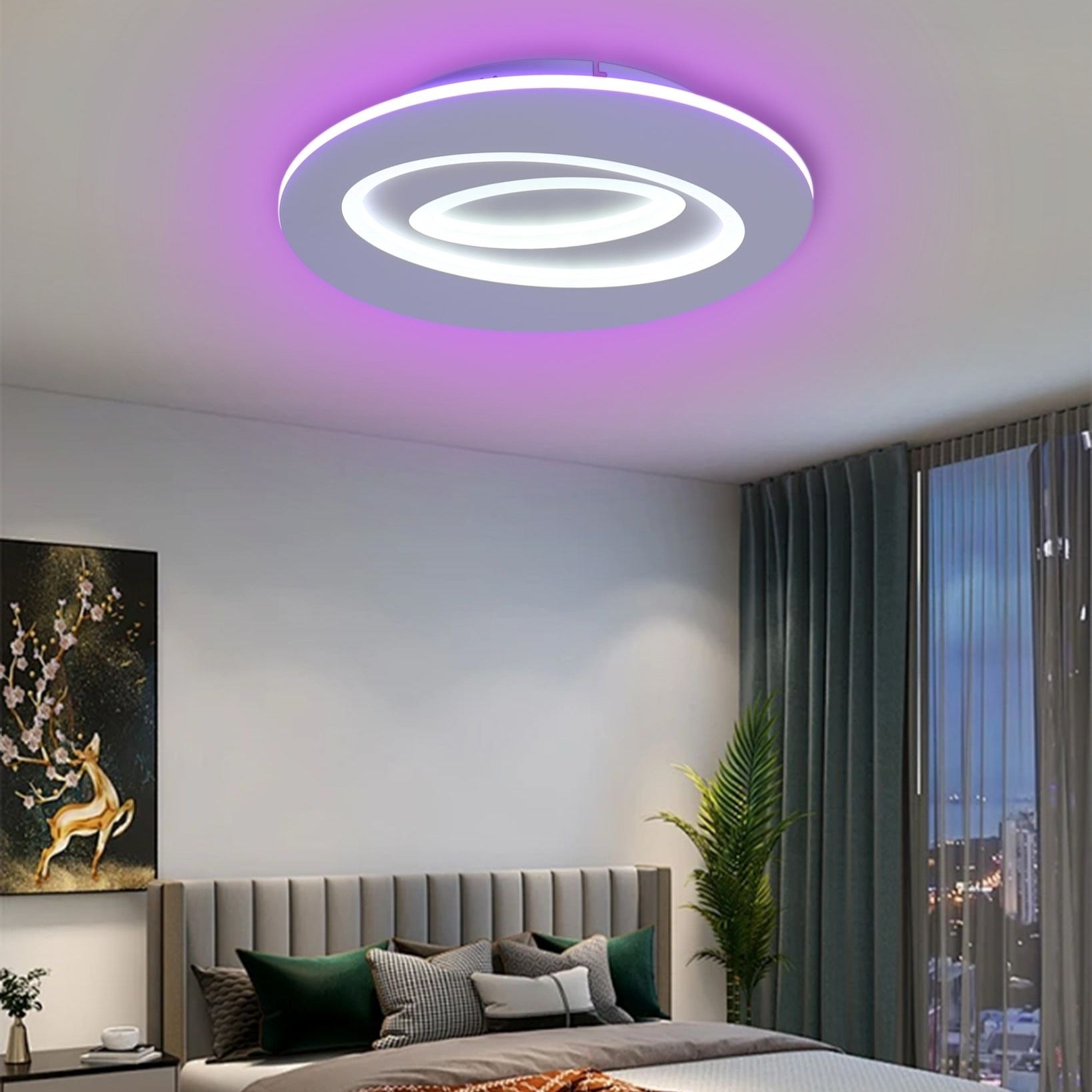 Lustra LED RGB NOVA Echivalent 200W Telecomanda 40CM / CIRCLE DESIGN Lighting Fixtures