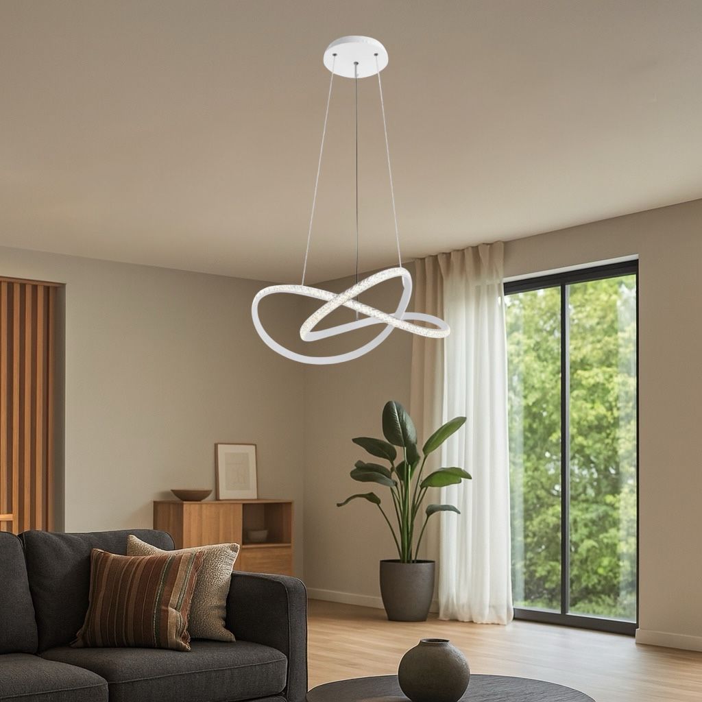 Lustra LED Infinity White Suspendata Echivalent 500W Telecomanda ALBA / SUSPENDATE / 60CM Lighting Fixtures