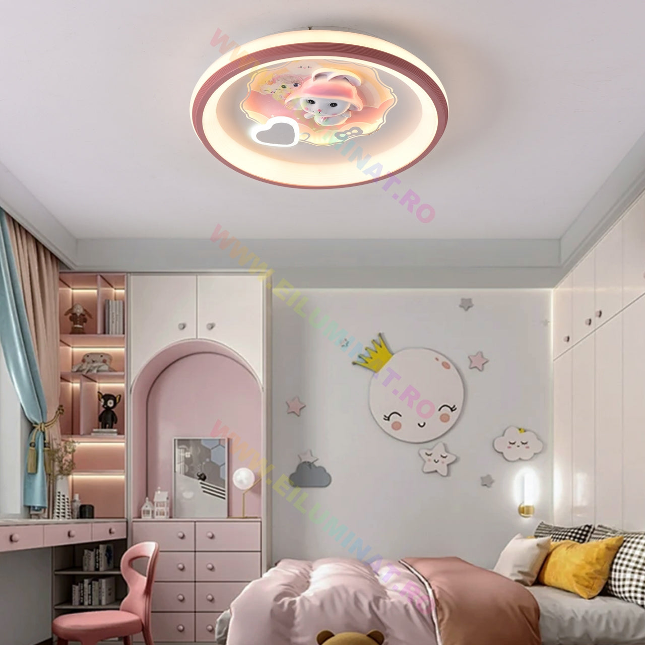 Lustra LED DREVIA Echivalent 600W Telecomanda KIDS / 50CM / GRI Lighting Fixtures
