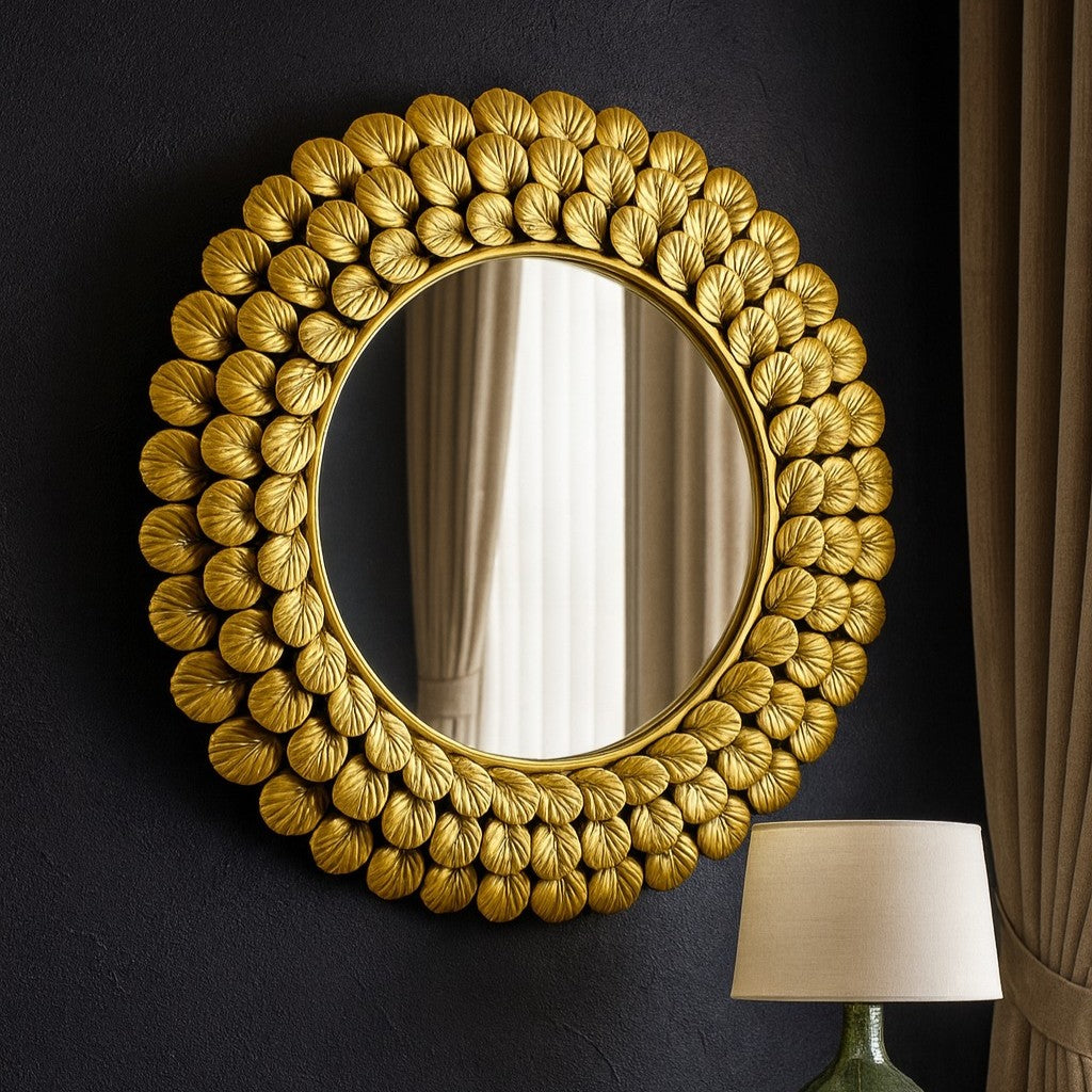 Oglindă de Perete Premium Royal Leaves AURIE / 60CM decorative mirror