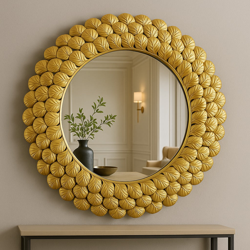 Oglindă de Perete Premium Royal Leaves AURIE / 60CM decorative mirror