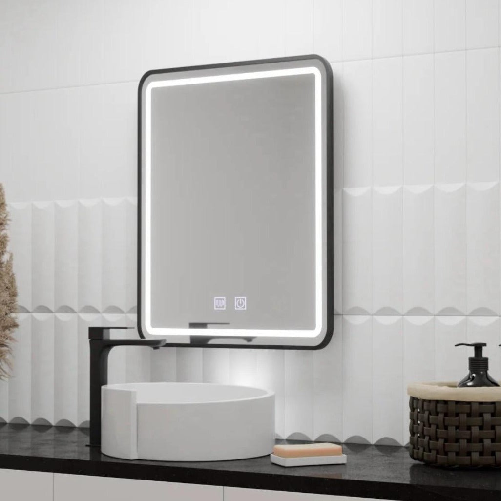Oglinda LED 50X70cm cu Functie Dezaburire si Touch 50X70CM / NEAGRA LED MIRROR