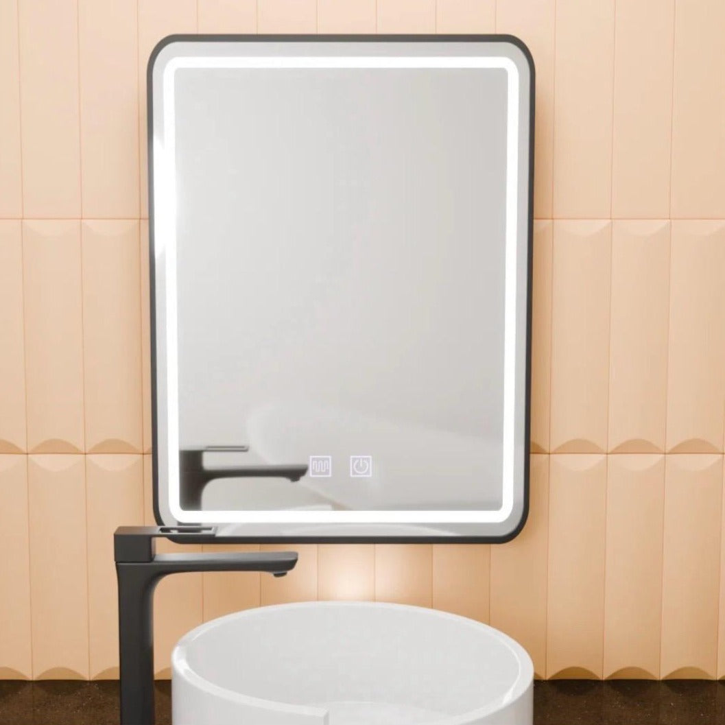Oglinda LED 50X70cm cu Functie Dezaburire si Touch 50X70CM / NEAGRA LED MIRROR
