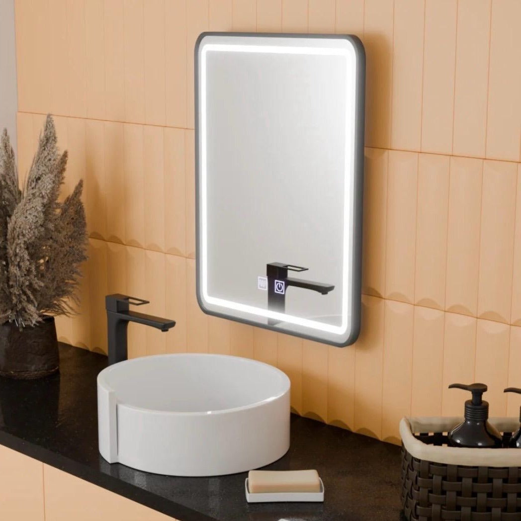 Oglinda LED 50X70cm cu Functie Dezaburire si Touch 50X70CM / NEAGRA LED MIRROR