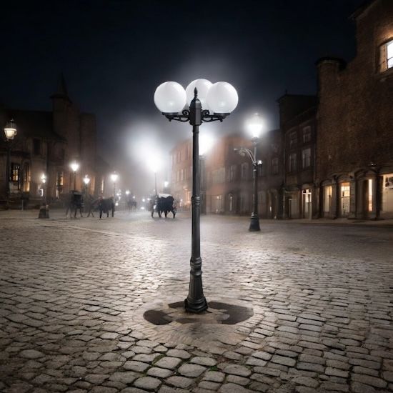 Stalp De Gradina Negru 3 Brate 40W 220CM STALP ORNAMENTAL / NEAGRA GARDEN POLE