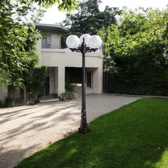 Stalp De Gradina Negru 3 Brate 40W 220CM STALP ORNAMENTAL / NEAGRA GARDEN POLE