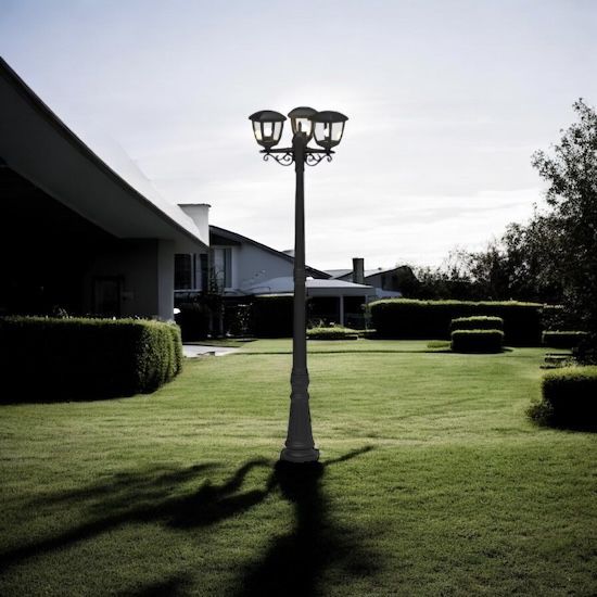 Stalp De Gradina Tip Felinar Negru 3xE27 220CM STALP ORNAMENTAL GARDEN POLE