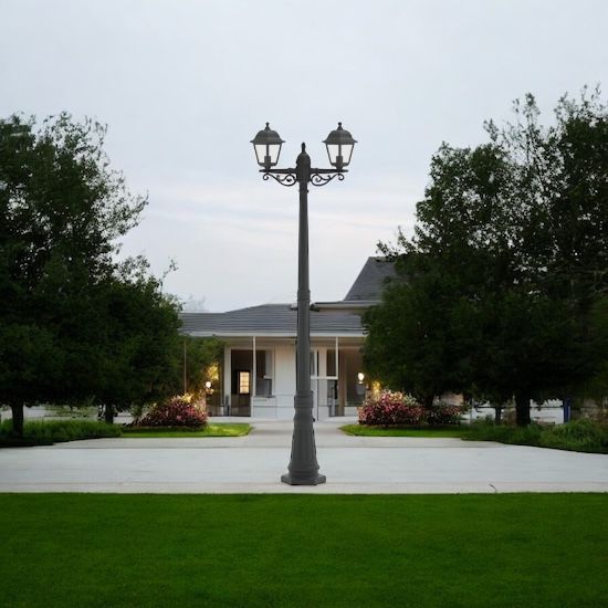 Stalp De Gradina Tip Felinar Negru 2xE27 220CM STALP ORNAMENTAL GARDEN POLE