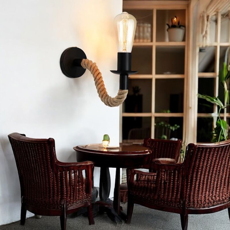 Aplica Perete Derva Vintage Rope NEAGRA / VINTAGE SI RETRO DESIGN / APLICA PERETE Wall Light Fixtures