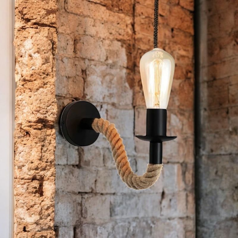Aplica Perete Derva Vintage Rope NEAGRA / VINTAGE SI RETRO DESIGN / APLICA PERETE Wall Light Fixtures