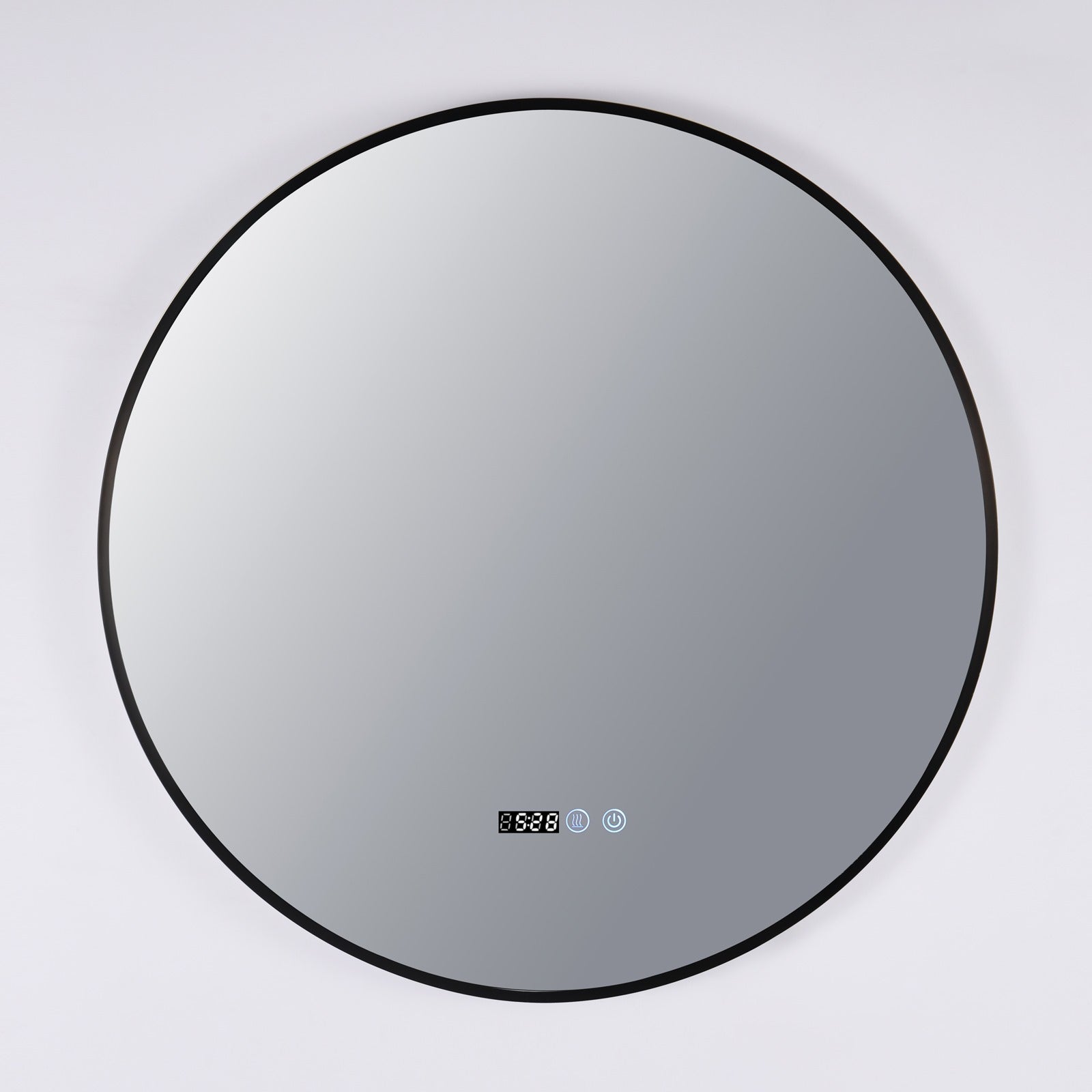 Oglinda LED Rotunda 80cm Rama Neagra Ceas Temperatura Touch si 3 Lumini NEAGRA / 80CM LED MIRROR