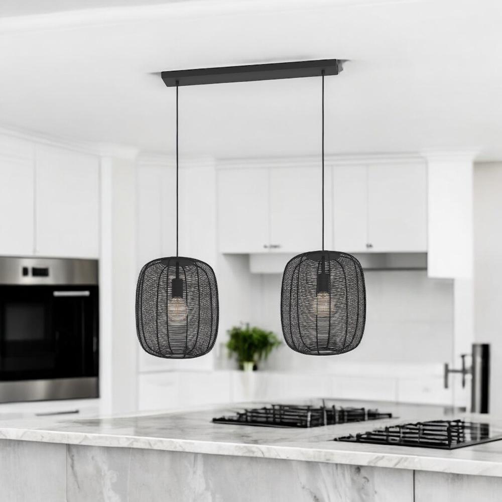 Lustra Suspendata RINROE Black 110CM NEAGRA / VINTAGE SI RETRO DESIGN / 110CM Chandeliers