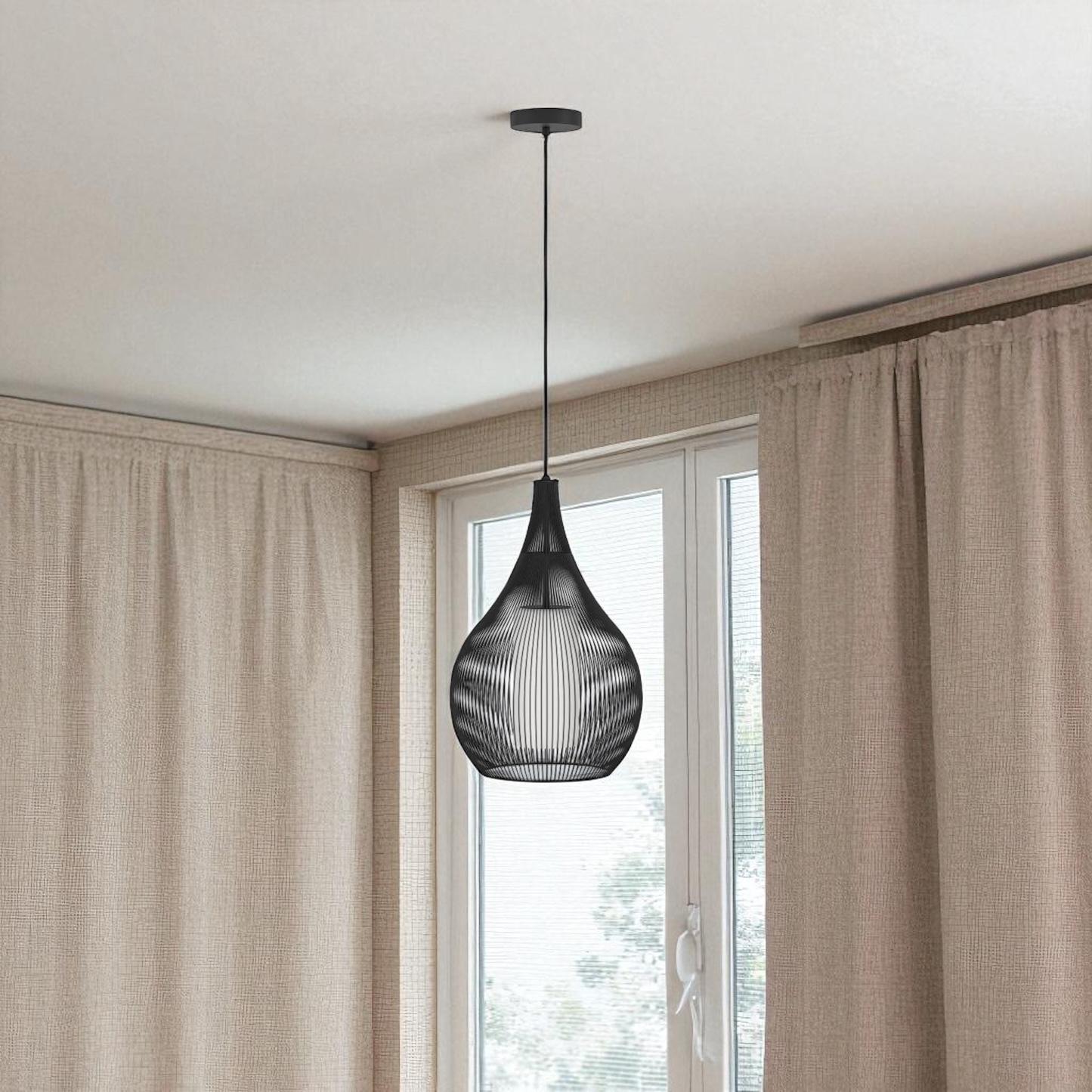 Pendul RAZONI 1 Black 110CM NEAGRA / ABAJUR Lighting Fixtures