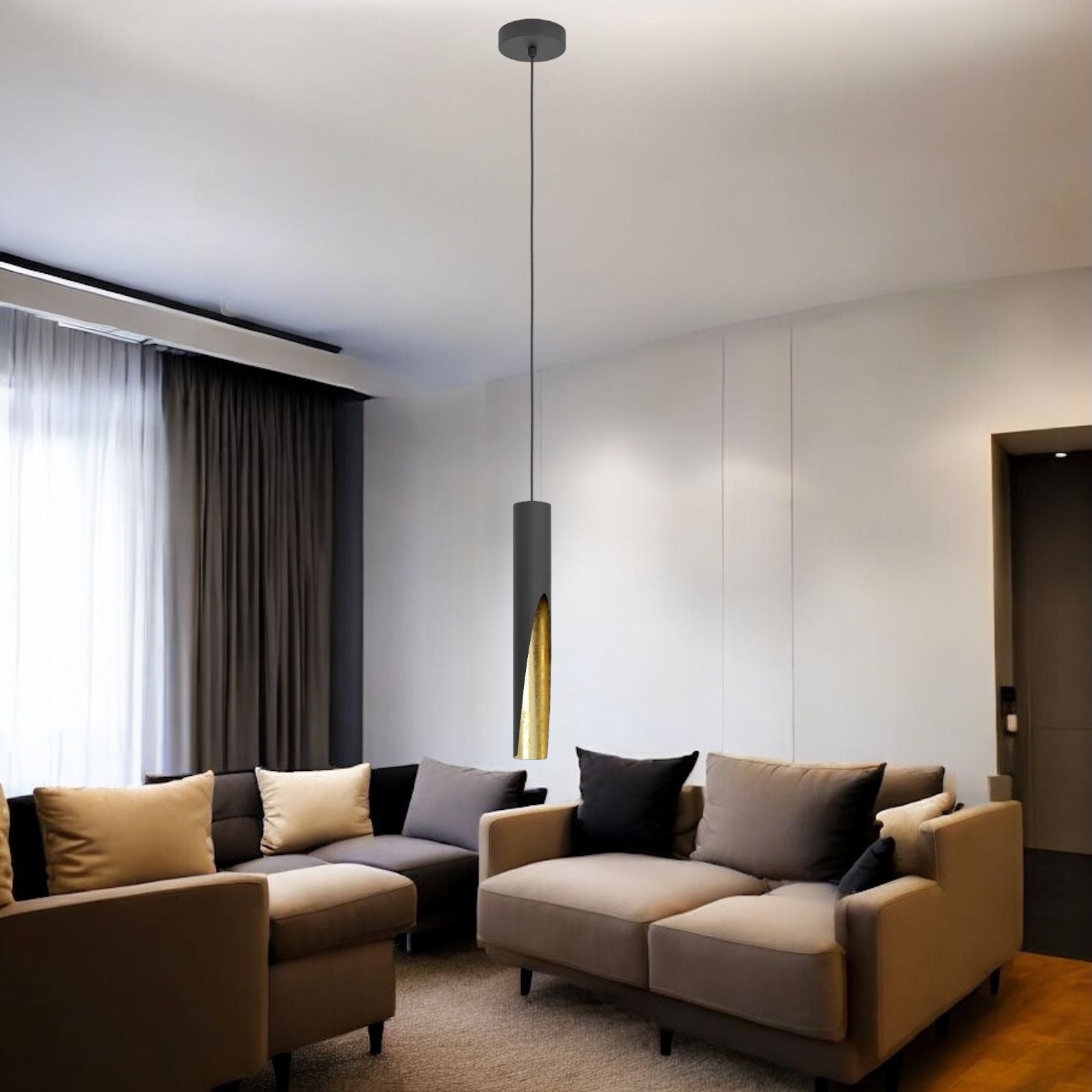 Pendul BARBOTTO Black & Gold 110CM NEGRU + AURIU / SUSPENDATE Lighting Fixtures