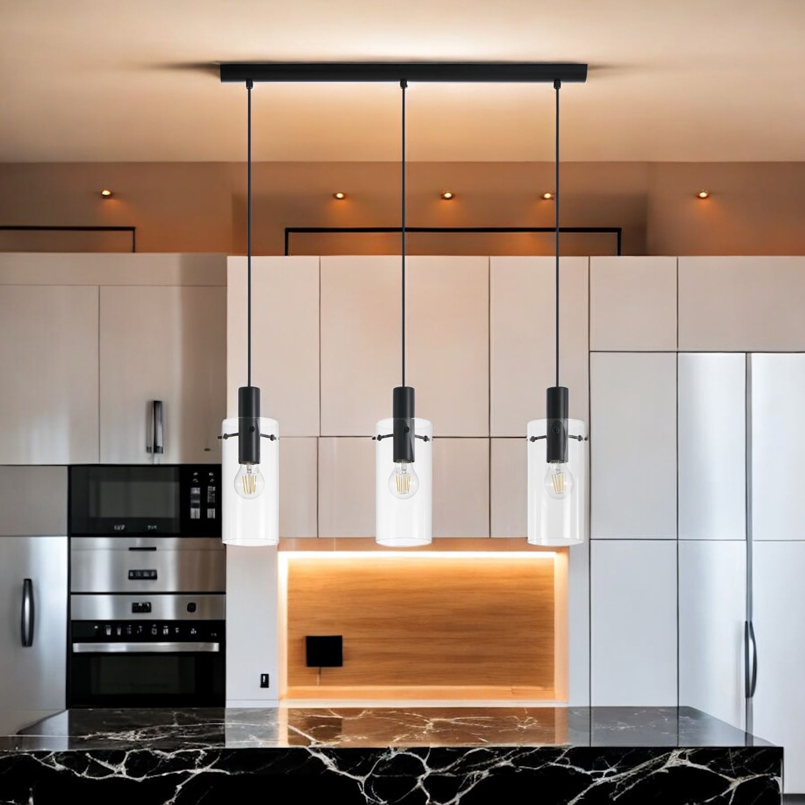 Lustra Suspendata MONTEFINO Black 110CM NEAGRA / VINTAGE SI RETRO DESIGN / 110CM Chandeliers