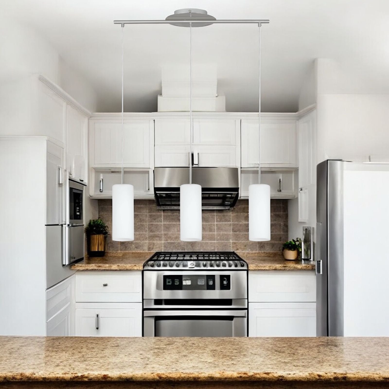 Lustra Suspendata TROY 3 Silver 110CM ARGINTIE / VINTAGE SI RETRO DESIGN / 110CM Chandeliers