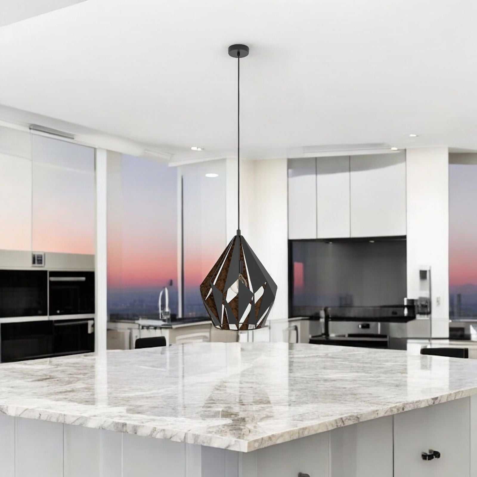 Pendul Vintage CARLTON 1 150CM Eglo NEAGRA / VINTAGE SI RETRO DESIGN Lighting Fixtures