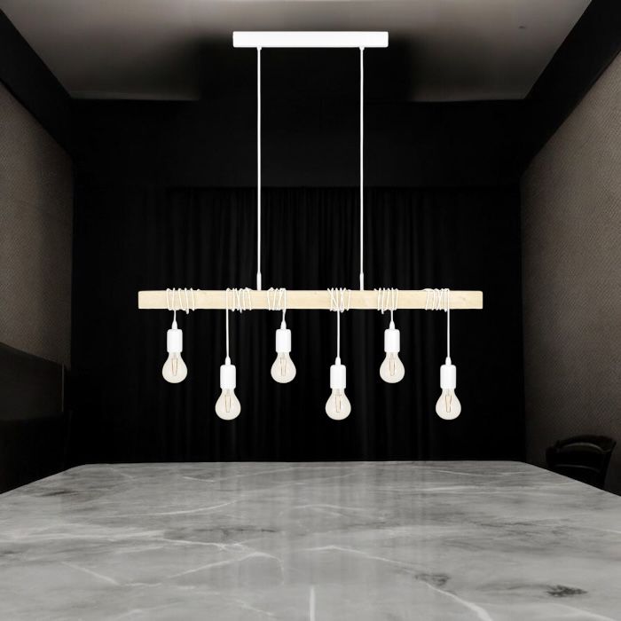 Lustra TOWNSHEND White Nature EGLO LEMN / VINTAGE SI RETRO DESIGN / 100CM Lighting Fixtures