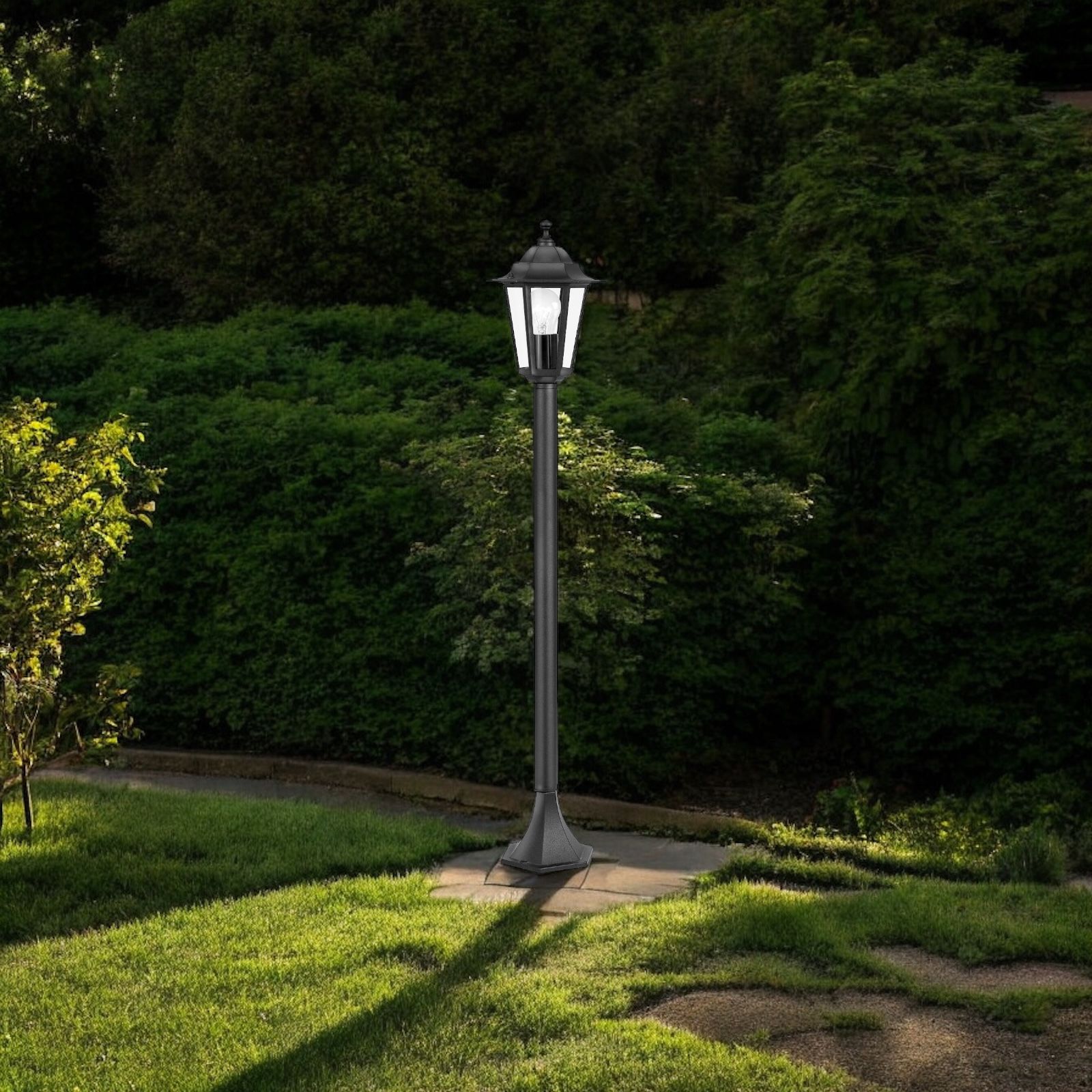 Stalp De Gradina LATERNA 4 Tip Felinar Negru 100CM STALP ORNAMENTAL GARDEN POLE