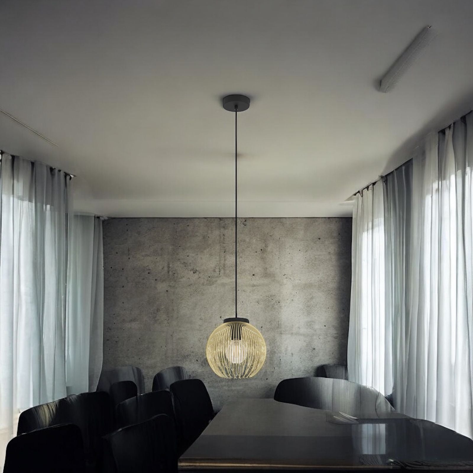 Pendul VENEZUELA Black & Gold EGLO 110CM NEGRU + AURIU / VINTAGE SI RETRO DESIGN Lighting Fixtures