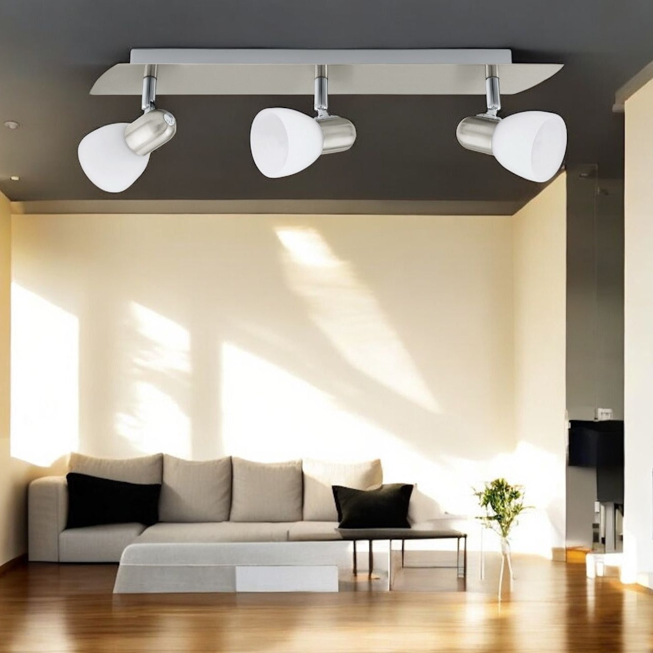 Lustra ENEA cu 3 Spoturi Silver 40CM ABAJUR / 40CM Chandeliers