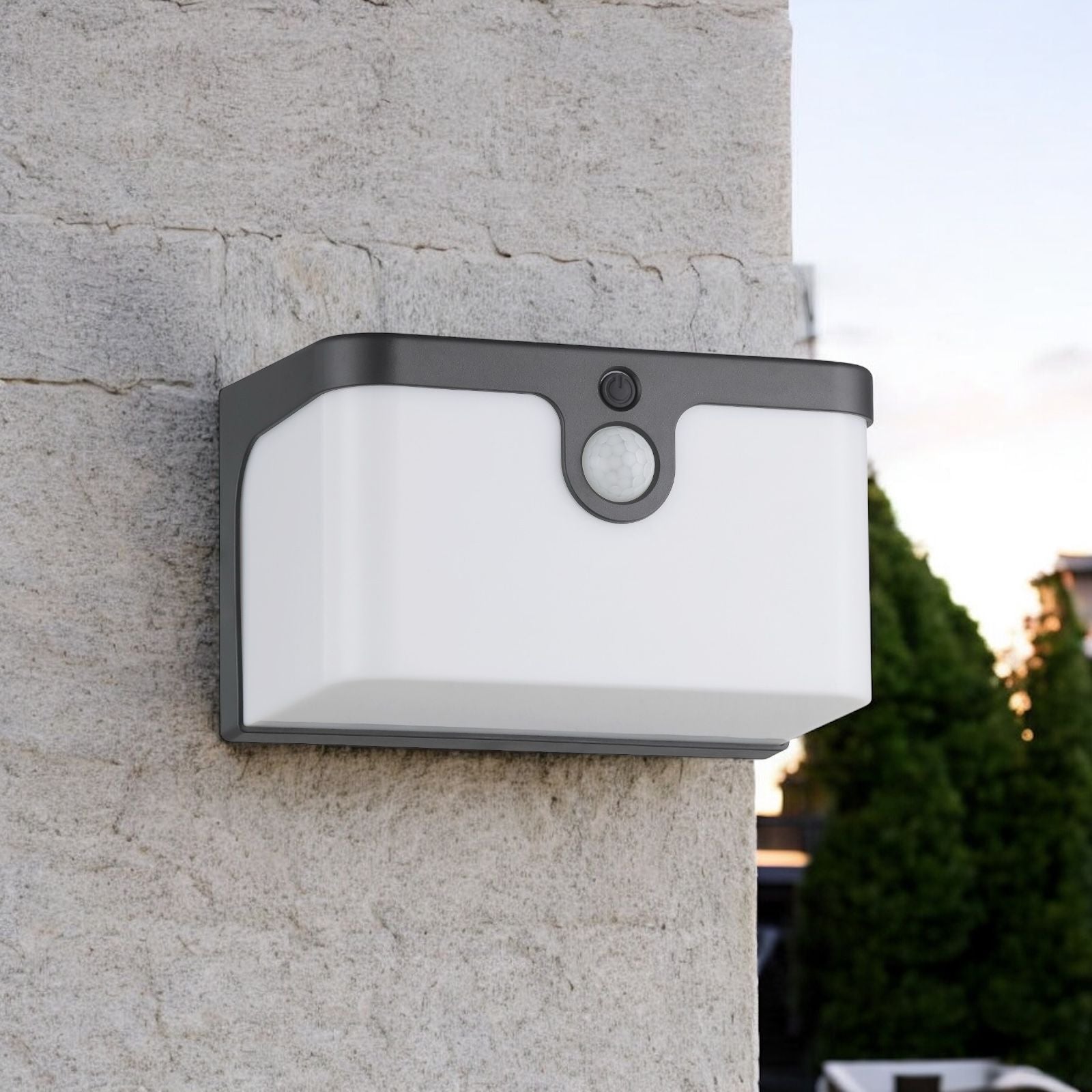 Aplica LED Exterior CROARA Gri Antracit cu Senzor 15CM APLICA PERETE Wall Light Fixtures