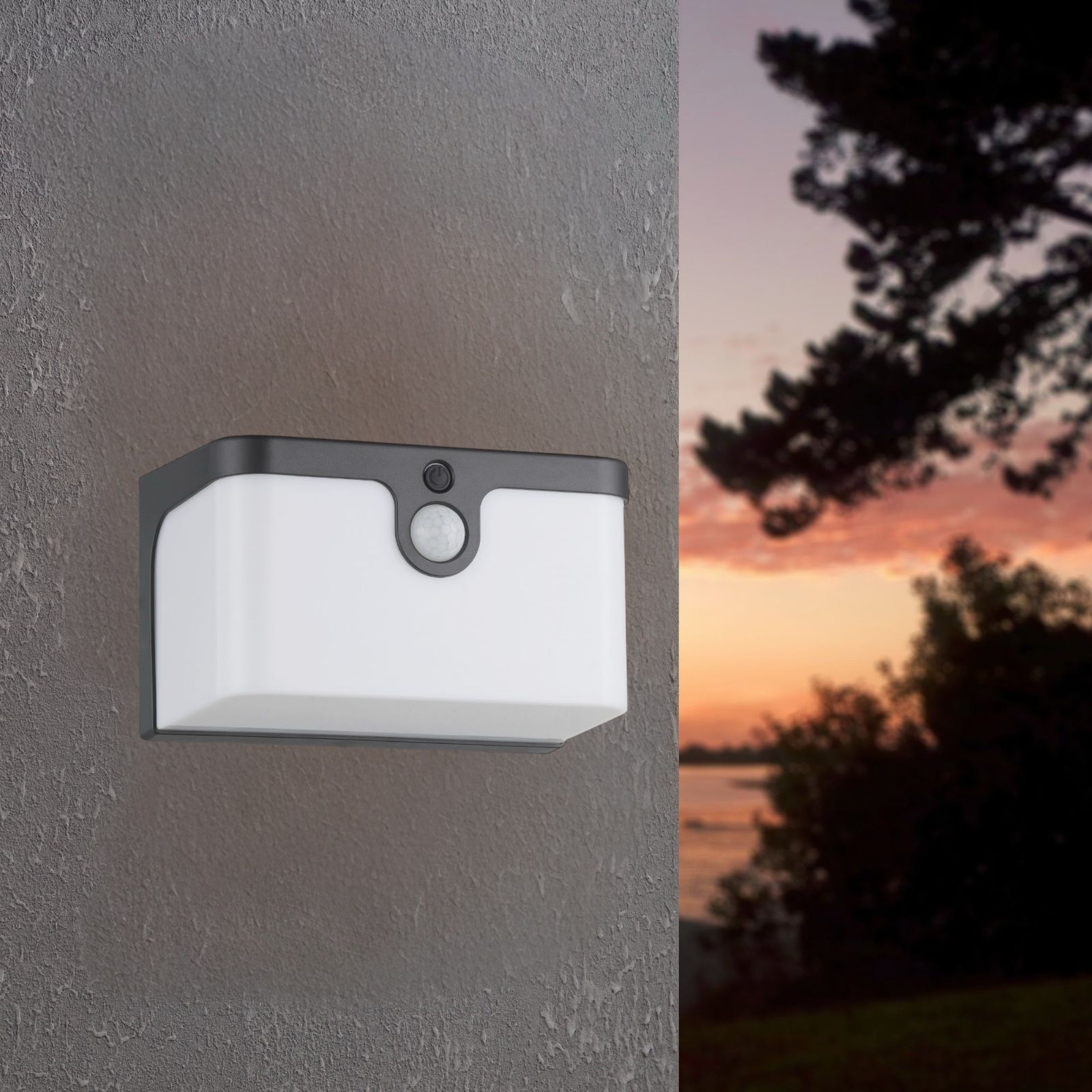 Aplica LED Exterior CROARA Gri Antracit cu Senzor 15CM APLICA PERETE Wall Light Fixtures