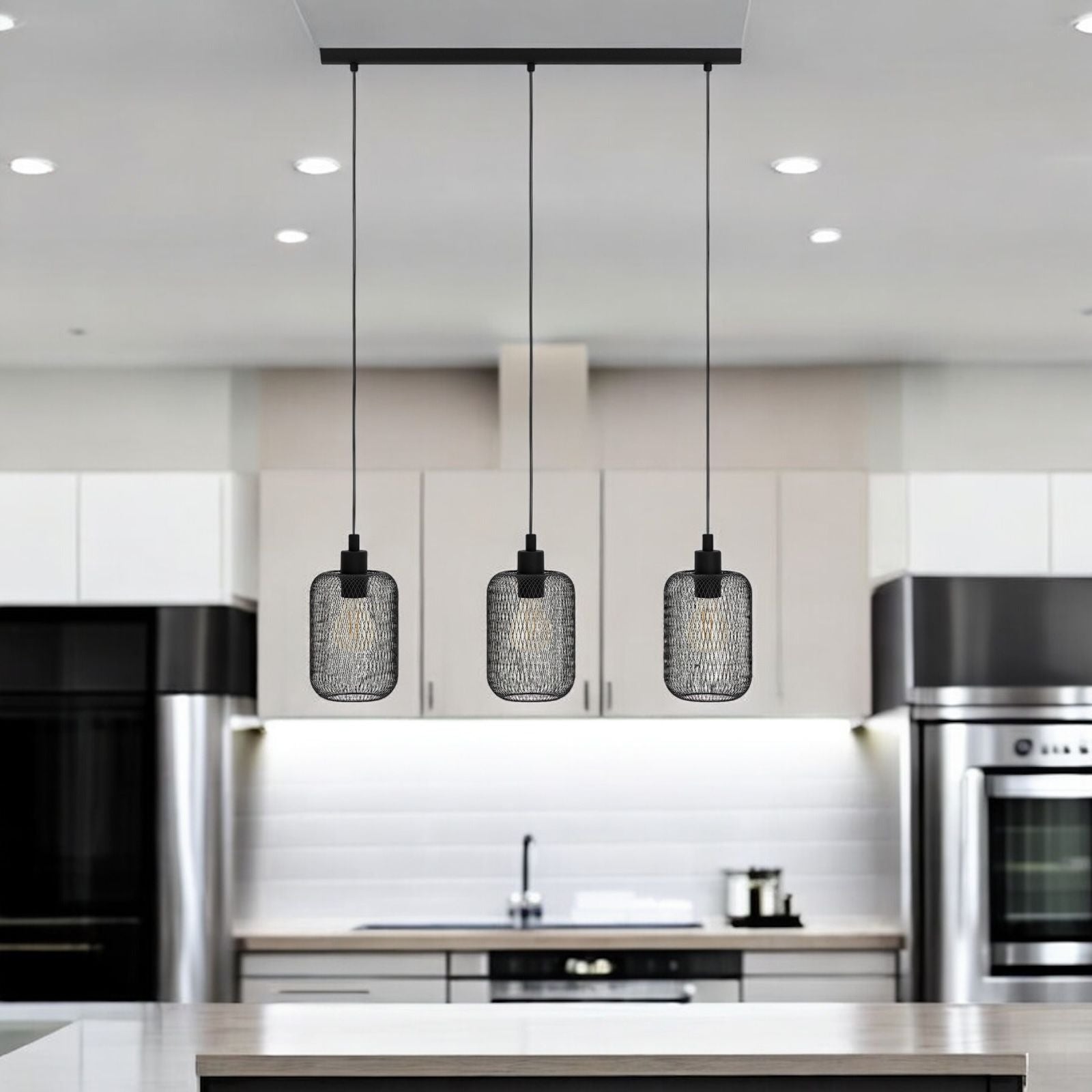 Lustra Suspendata WRINGTON Black 110CM NEAGRA / VINTAGE SI RETRO DESIGN / 110CM Chandeliers