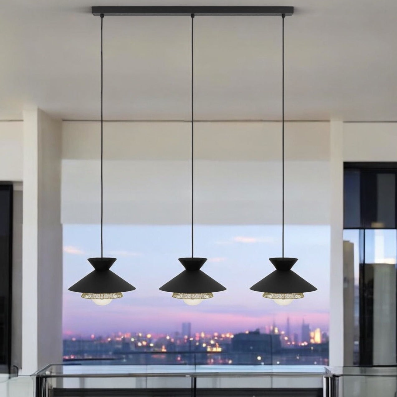 Lustra Suspendata GRIZEDALE Black 110CM NEAGRA / VINTAGE SI RETRO DESIGN / 110CM Chandeliers