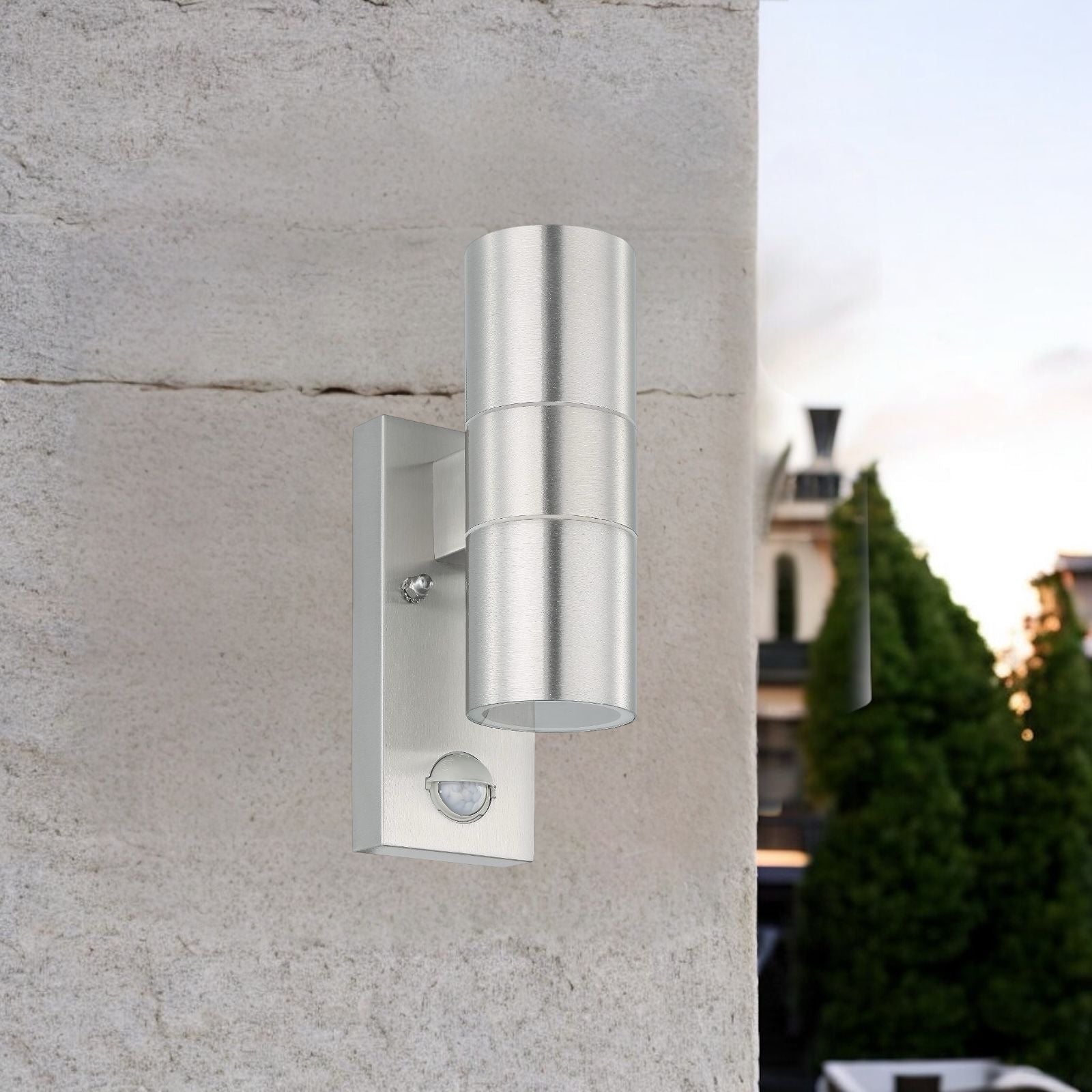 Aplica Exterior RIGA 5 Silver cu Senzor 21.5CM ARGINTIE / APLICA PERETE Wall Light Fixtures