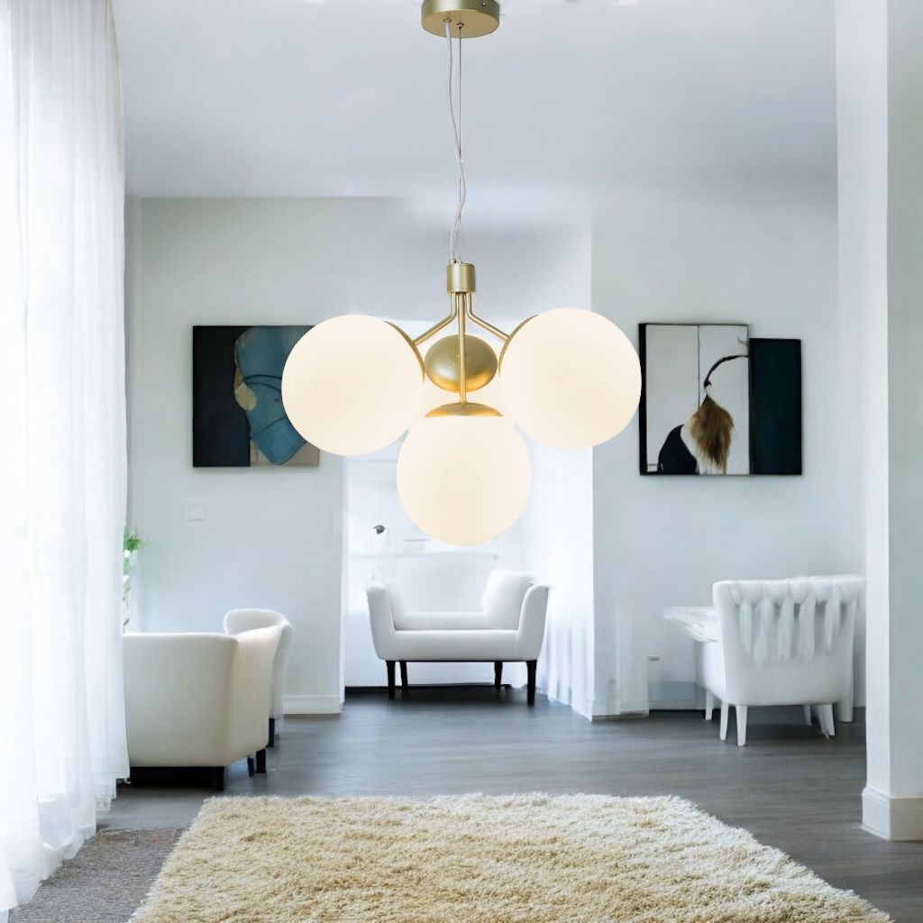 Pendul Nordic Abajur Mat 4xE27 Gold AURIE / NORDIC Lighting Fixtures