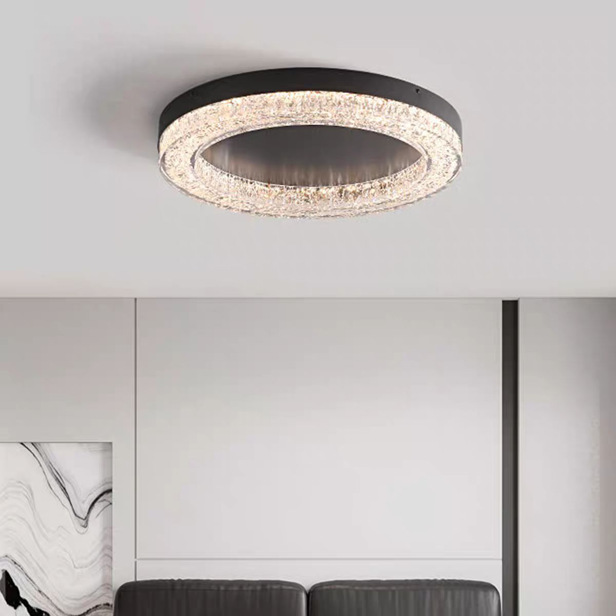 Lustra LED MESA Circle Echivalent 350W Telecomanda NEAGRA / CIRCLE DESIGN Lighting Fixtures