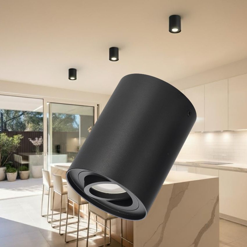 Spot Aplicat Rotund Fascicul Reglabil Negru Dulie GU10 Ø80x100mm led ceiling light