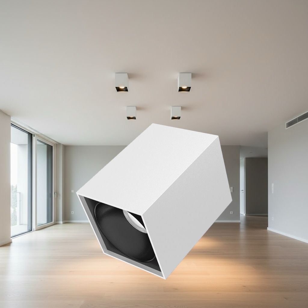 Spot Aplicat Patrat Alb & Negru Dulie GU10 L97xH140mm led ceiling light