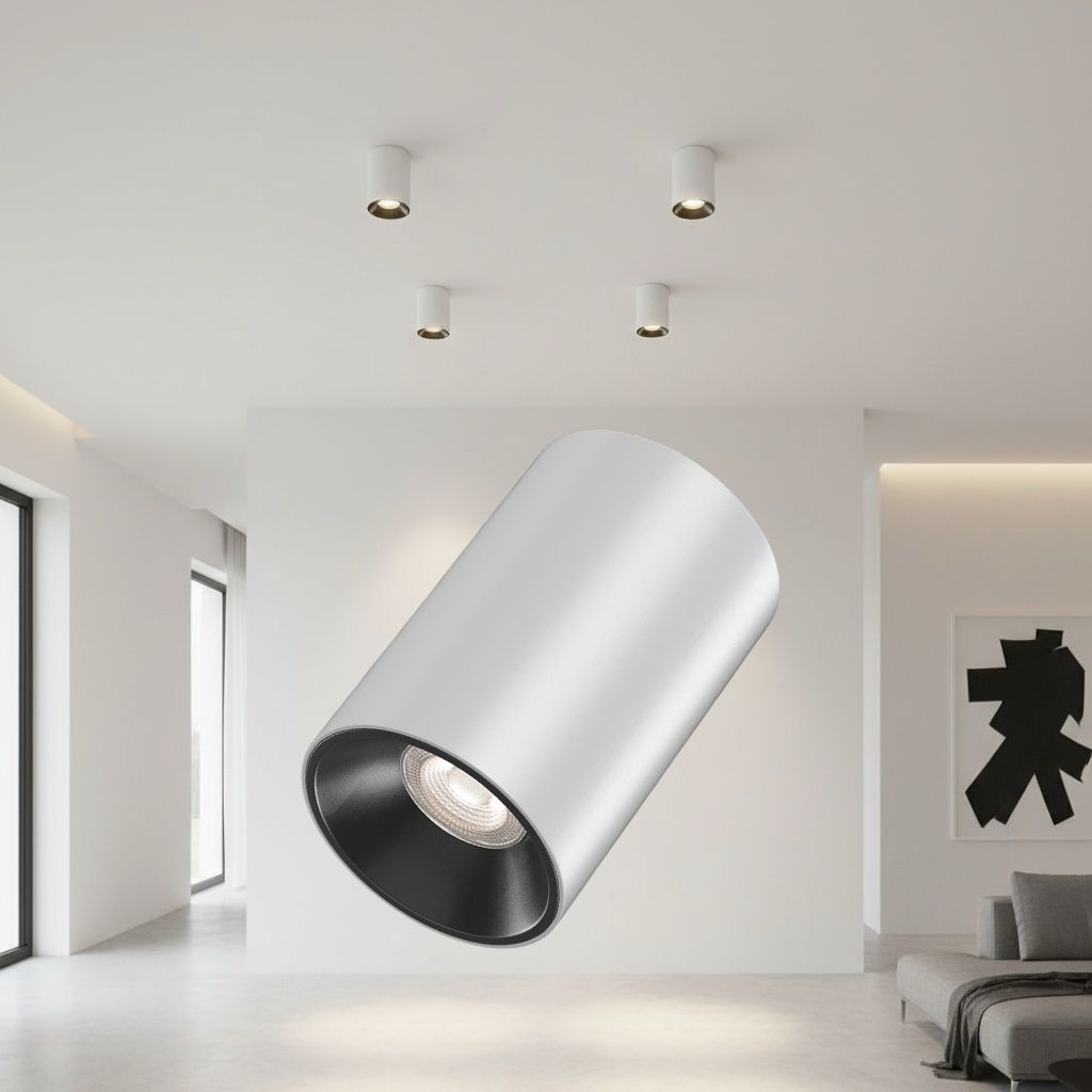 Spot Aplicat Rotund Alb & Negru Dulie GU10 Ø80x117mm led ceiling light