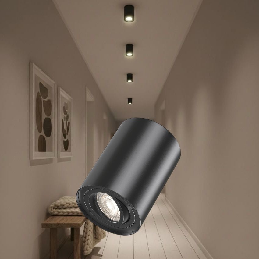 Spot Aplicat Rotund Fascicul Reglabil Negru Dulie GU10 Ø94x125mm led ceiling light