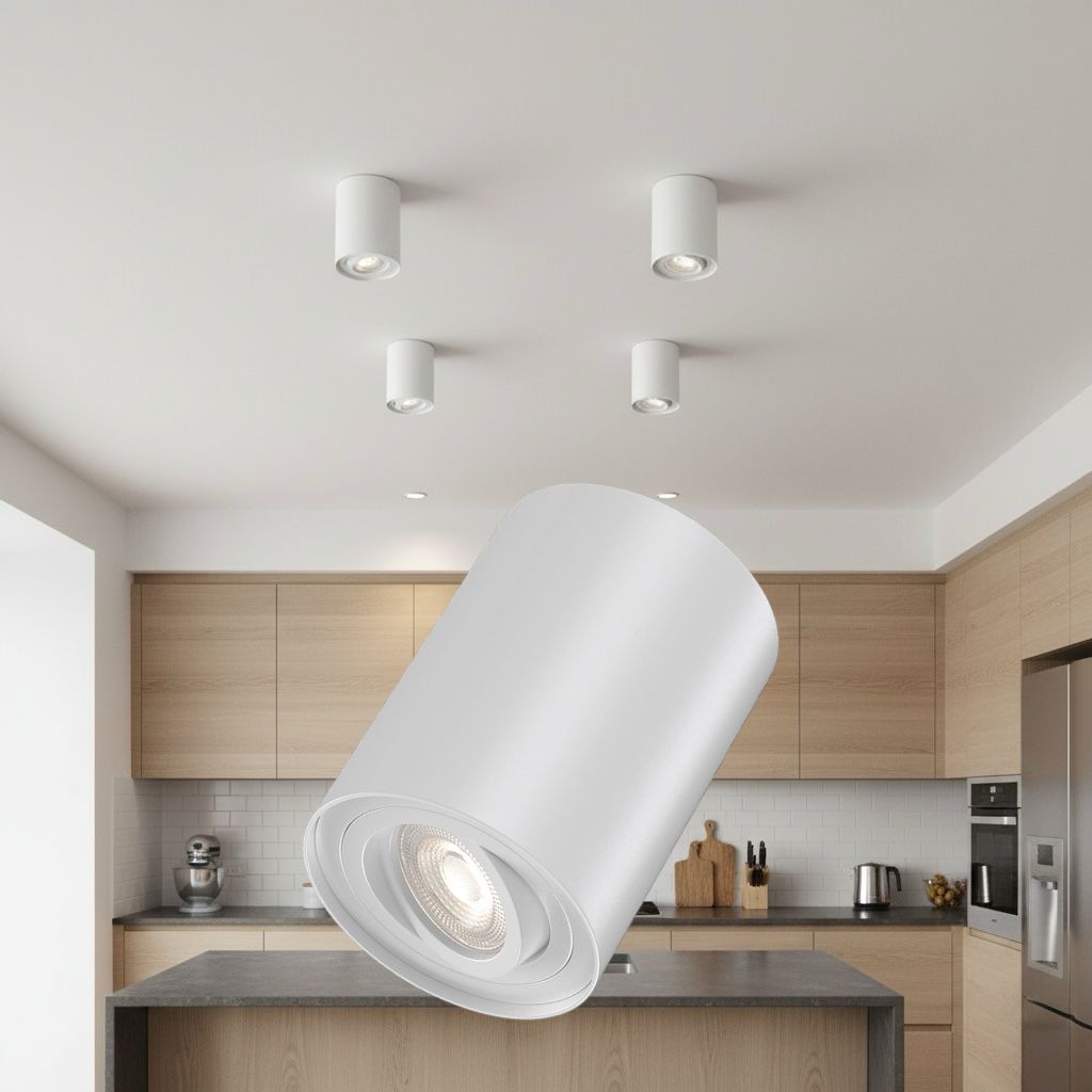 Spot Aplicat Rotund Fascicul Reglabil Alb Dulie GU10 Ø94x125mm led ceiling light