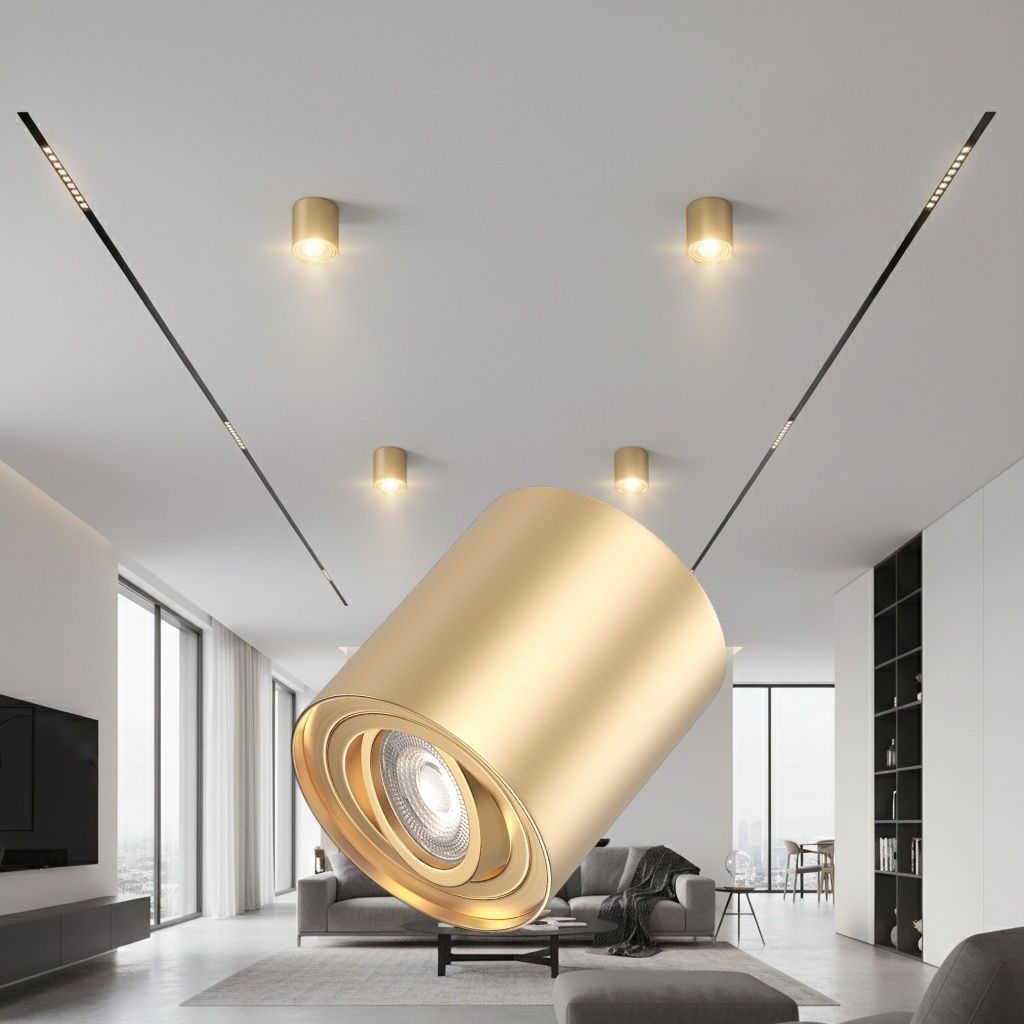 Spot Aplicat Rotund Fascicul Reglabil Auriu Dulie GU10 Ø80x100mm led ceiling light