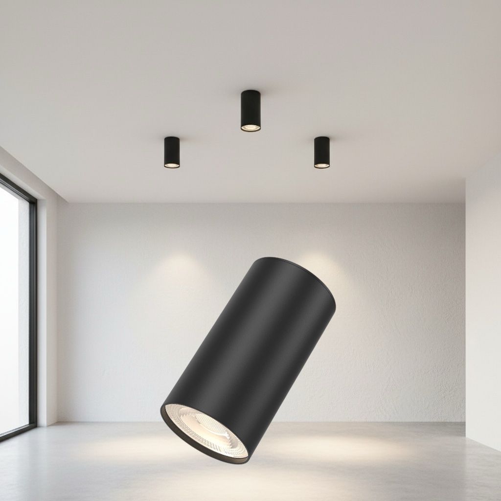 Spot Aplicat Rotund Negru Dulie GU10 Ø55x102mm led ceiling light