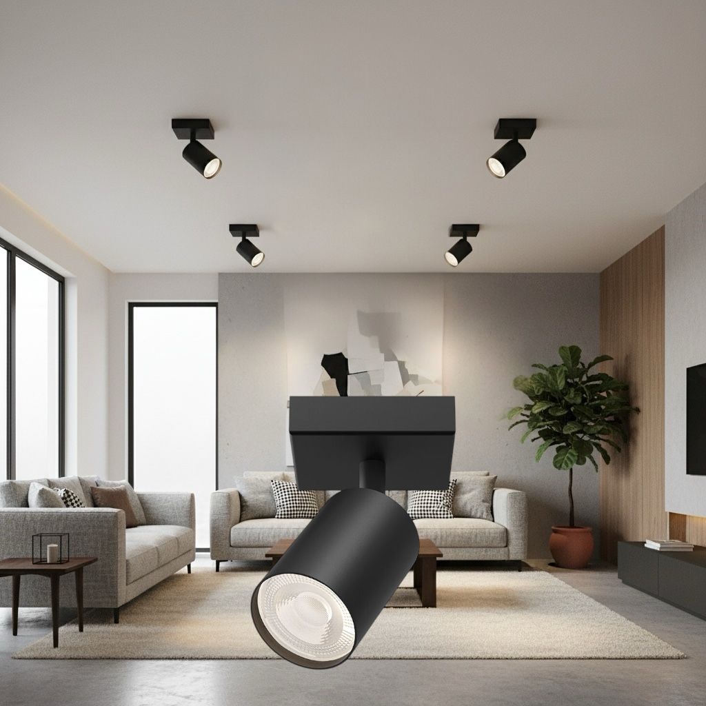 Spot Aplicat Orientabil Rotund Negru Dulie GU10 Ø55x120mm led ceiling light