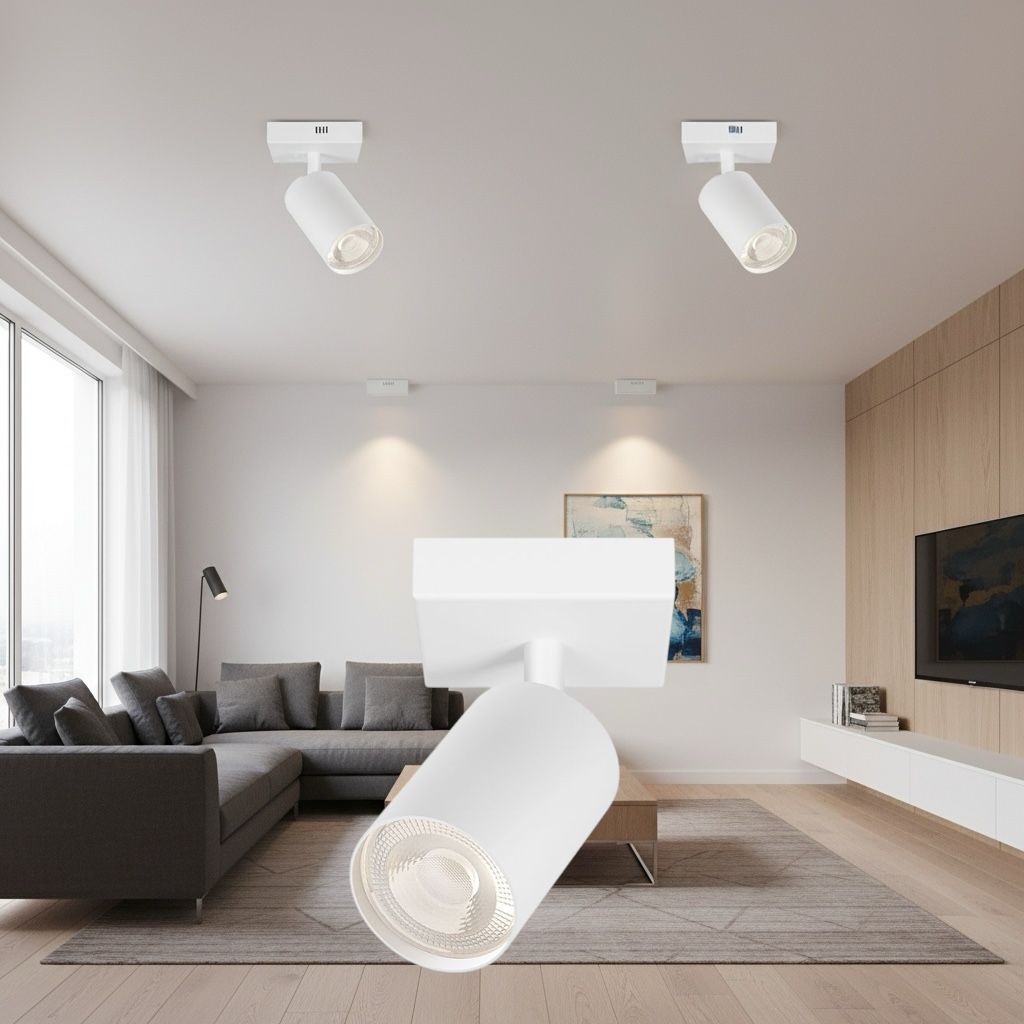 Spot Aplicat Orientabil Rotund Alb Dulie GU10 Ø55x120mm led ceiling light