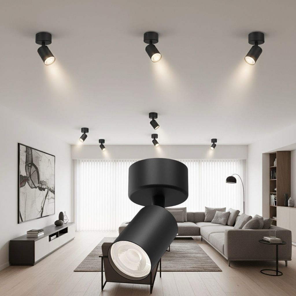 Spot Aplicat Orientabil Rotund Negru Dulie GU10 Ø60x130mm led ceiling light