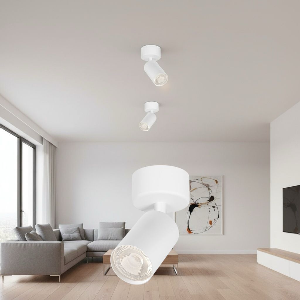 Spot Aplicat Orientabil Rotund Alb Dulie GU10 Ø60x130mm led ceiling light