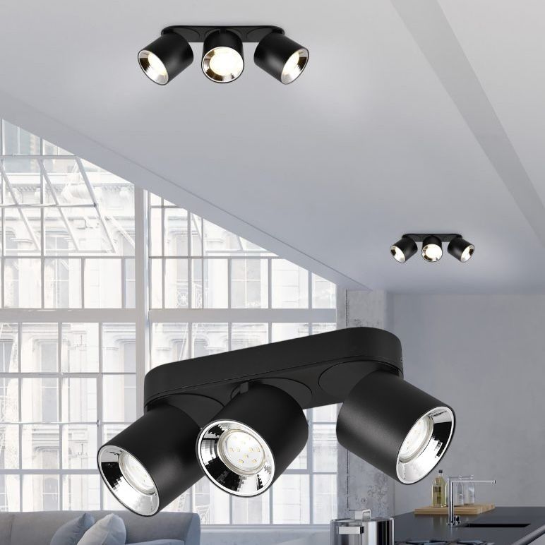 Spot LED Cilindric Aplicat Negru Dulie 3xGU10 L27.3 x H12CM led ceiling light