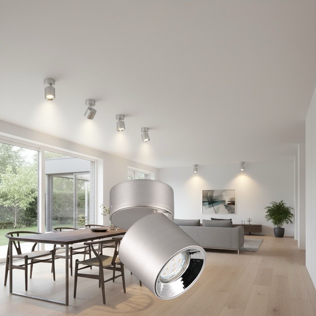 Spot LED Cilindric Aplicat Argintiu Dulie GU10 Ø8.7x12CM led ceiling light