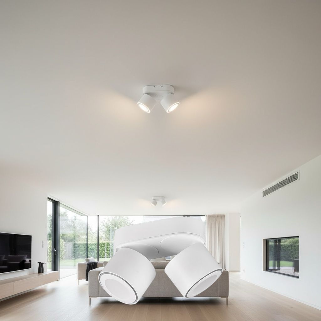 Spot LED Premium Aplicat Orientabil Dreptunghiular 2x450lm Alb 3 Moduri de Iluminare led ceiling light